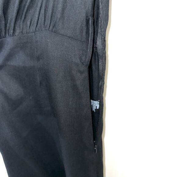 NWT Vince Camuto Black Wide Leg Linen Jumpsuit Size 4 - Picture 7 of 16